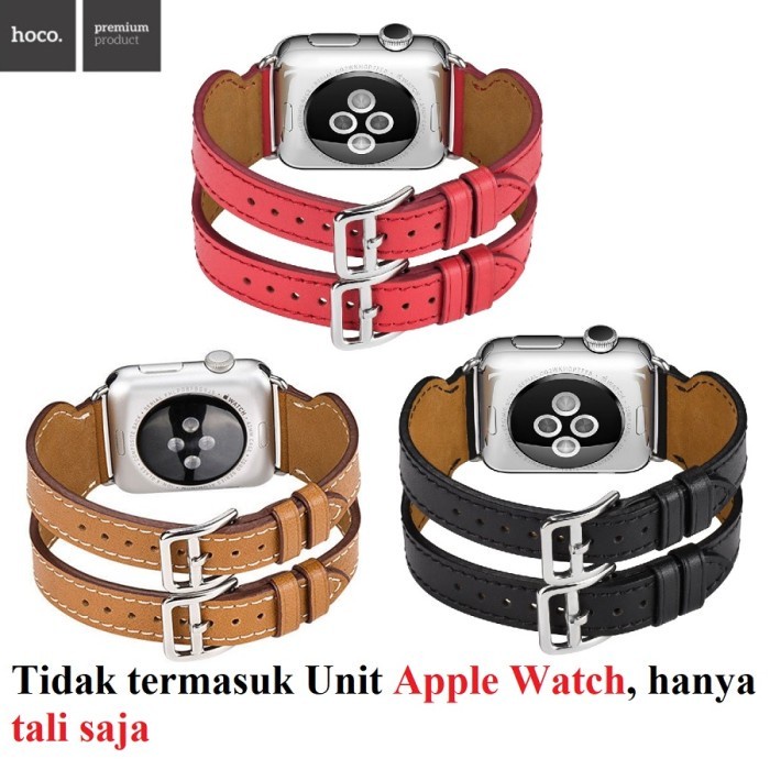 Hoco Double Buckle สายนาฬิกาหนังแท้ Apple Watch 42/44/45mm