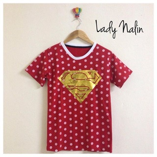 เสื้อยืด superman สีแดงลายจุด