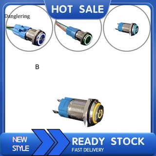 Dl ปุ่มสวิตช์ล็อคตัวเอง แบบโลหะ กันน้ํา 16 มม. พร้อมโคมไฟ LED สว่าง