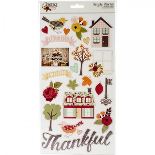 VINTAGE BLESSINGS CHIPBOARD STICKERS 6"X12" สติกเกอร์แข็ง