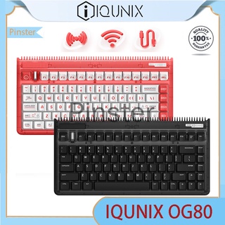 Iqunix OG80 Joy Vendor คีย์บอร์ดไร้สายบลูทูธ RGB TTC Cherry Mechanical Switch สีโปร่งใส