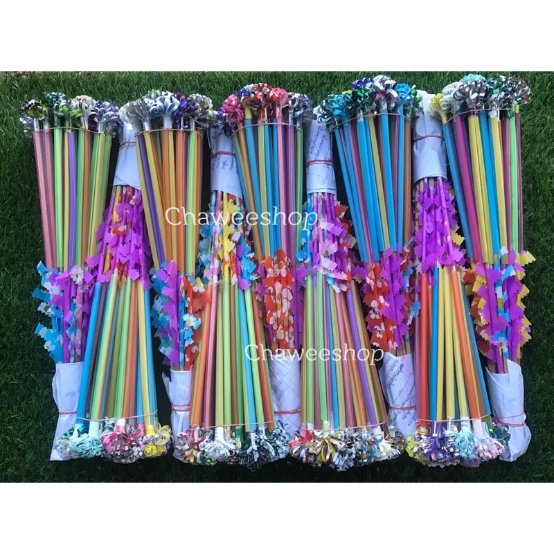 ไม้เสียบธนบัตร ไม้เสียบแบงค์ ไม้ผ้าป่า ตกแต่งแล้ว พร้อมใช้งาน ปลายแหลม งานบุญ ของทำบุญ 1 มัด มี 50  เล่ม