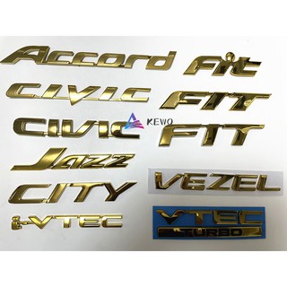 สติ๊กเกอร์โลโก้ Jazz City City Civic Accord สีทองสําหรับติดตกแต่งรถยนต์ Honda 1ชิ้น