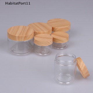 Habitatp ขวดพลาสติกใส พร้อมฝาปิดไม้ สําหรับใส่อาหาร