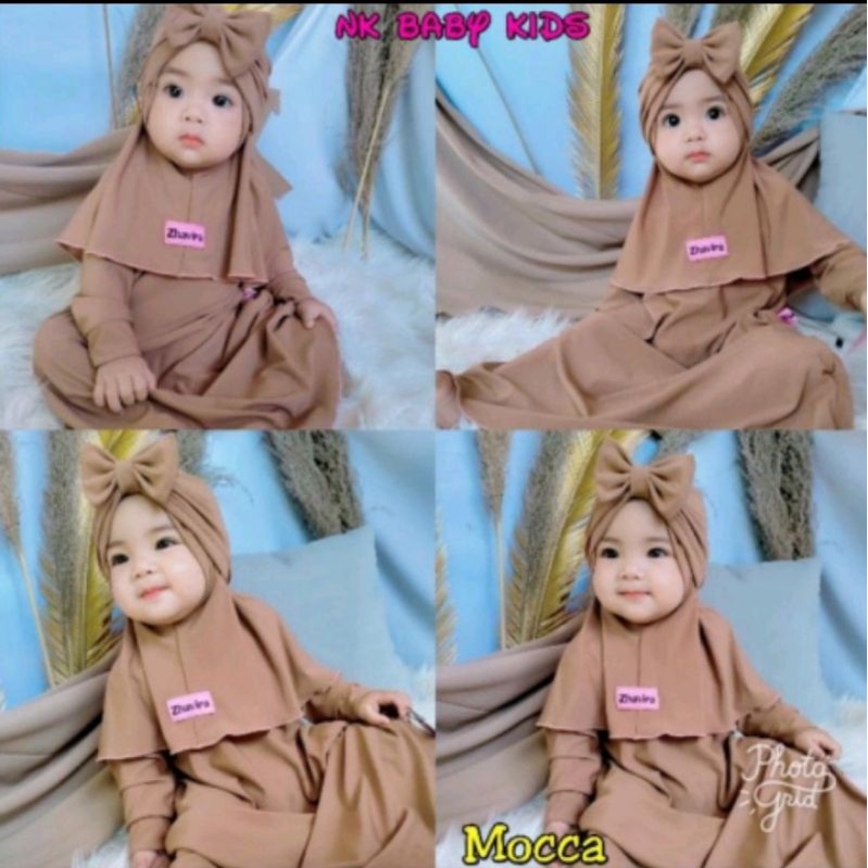 Baby &S gamis / น่ารักและน่ารัก azaibah / S 0-6 เดือน M 6 เดือน-1 ปี L 2-3 ปี XL3-4 ปี / syari gamis