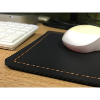 Mouse Pad แผ่นรองเม้าส์ แผ่นหนัง เช็ดทำความสะอาดง่าย เย็บขอบสีสวยงาม  พร้อมส่ง