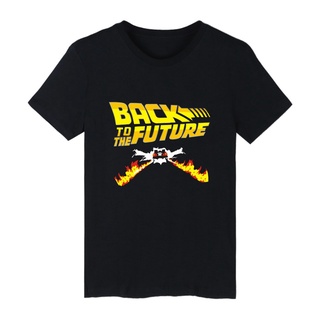 เสื้อยืดผ้าฝ้ายพิมพ์ลายขายดี เสื้อยืดผ้าฝ้ายผู้ชาย Alimoo Back to the Future ภาพยนตร์คลาสสิก