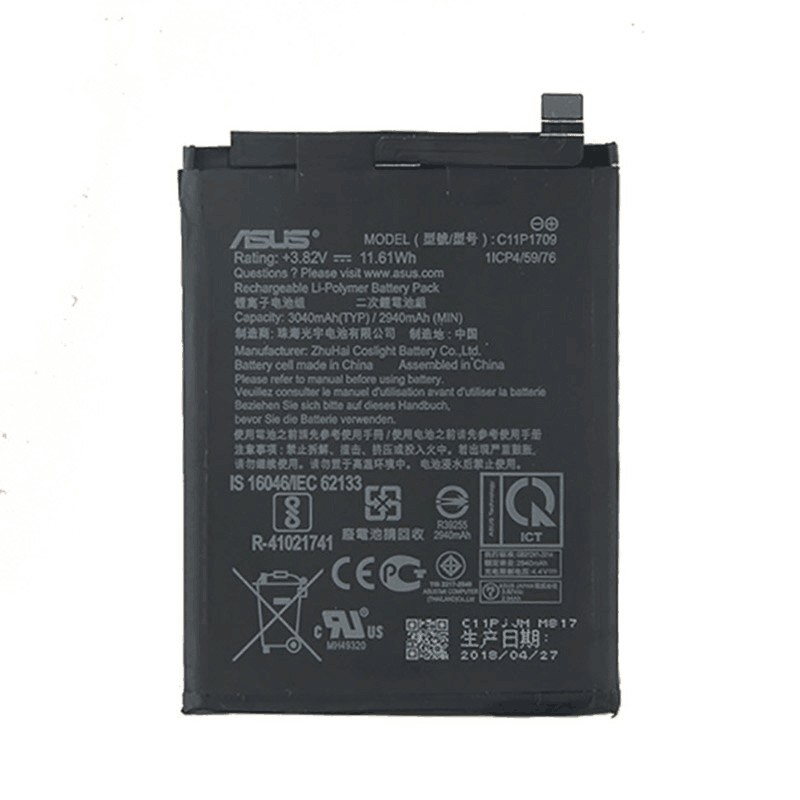 แบตเตอรี่ C11P1709 โทรศัพท์สำหรับ Asus Zenfone live L1 ZA550KL X00RD 3040mAh