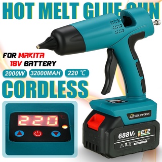 ปืนกาวร้อนไร้สาย 2000W แบบชาร์จไฟได้ สําหรับซ่อมแซมแบตเตอรี่ Makita 18V DIY