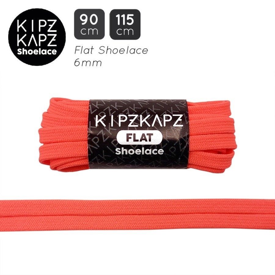 เชือกผูกรองเท้าแบน 6mm KIPZKAPZ FS21 สีส้ม