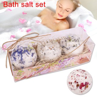 3pcs Bath Salt Bomb Ball Flower Bubble Whitening Moisturize SPA Relaxation Gift