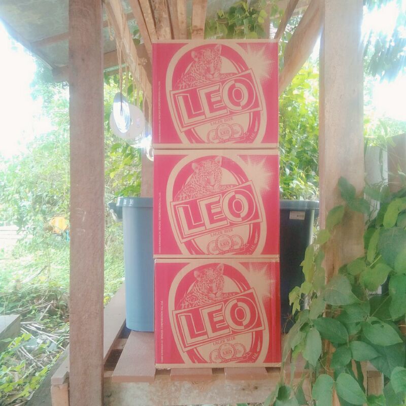 กล่องพัสดุ กล่องกระดาษ กล่องลังเบียร์ ลีโอ LEO (ราคาต่อ 1 กล่อง)