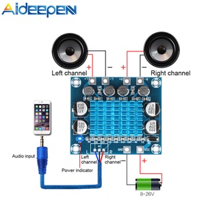 Aideepen บอร์ดขยายเสียงสเตอริโอดิจิทัล TPA3110 XH-A232 30W+30W 2.0 ช่องสัญญาณ DC 8-26V 3A