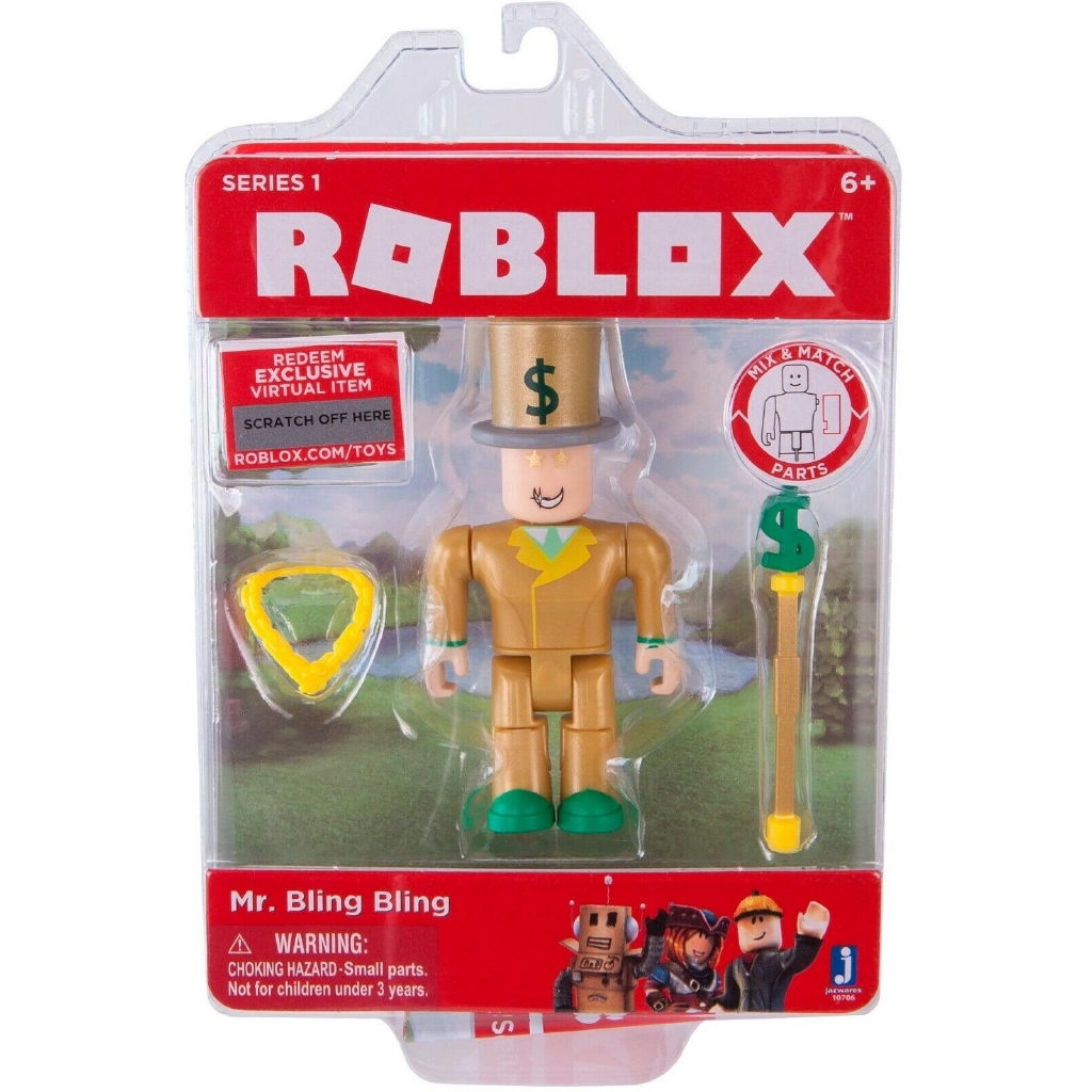 Roblox Action Figure นาย Bling Bling กับรายการเสมือนของเล่นรหัสเกมชุดที่ 1
