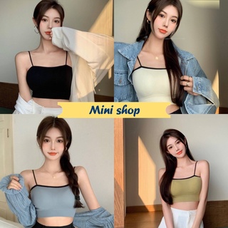 Mini shop🌸พร้อมส่ง🌸(FY5678) เสื้อสายเดี่ยวไหมพรม ไม่มีฟองน้ำ ใส่สบายมากน่ารัก