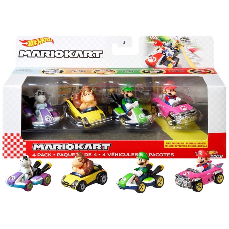 แท้ 100% จากญี่ปุ่น โมเดล ฮอตวิล รถมาริโอ้ คาร์ท Set 4 ชิ้น Hot Wheels Mario Kart 4 Pack Limited Mar