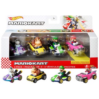 แท้ 100% จากญี่ปุ่น โมเดล ฮอตวิล รถมาริโอ้ คาร์ท Set 4 ชิ้น Hot Wheels Mario Kart 4 Pack Limited Mario with Bad Wagon