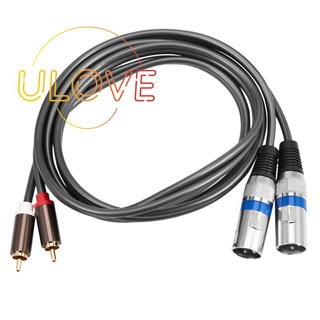 สายเคเบิ้ลอะแดปเตอร์ 1.5 เมตร Dual Rca Male To Xlr Male 2 Xlr To 2 Rca