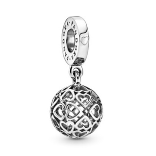 [พร้อมส่ง สินค้าแท้ 💯] Pandora Openwork Heart Ball Dangle Charm