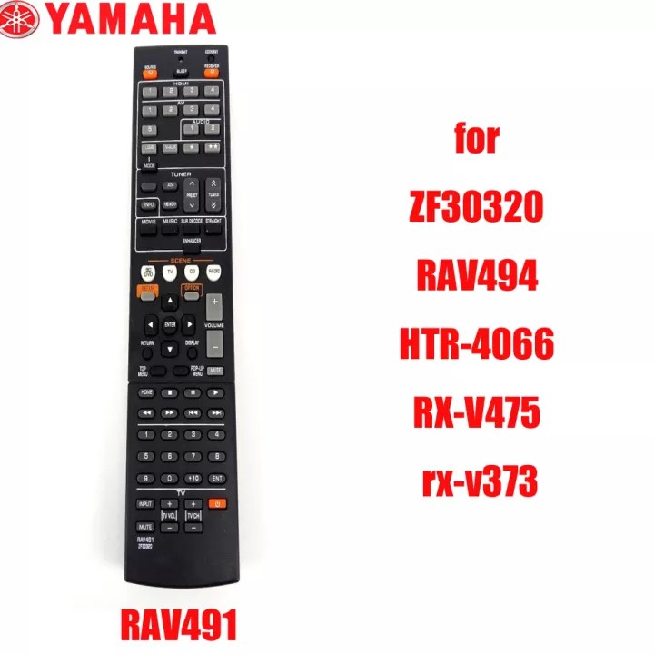 รีโมทคอนโทรลสําหรับ YAMAHA AV RAV521/RAV491 RAV375 RAV462 RAV463 RAV521 RAV522 RX-V377 RX-V447 RX-V479 YHT-4910U RX-V377510700 รองรับรุ่น HTR-2064/HTR-2064Z