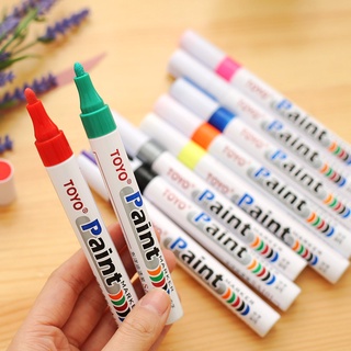 ของแท้ TOYO Toyo Paint Pen SA101 MARKER ปากกา 10 สีกันน้ำและซีดจางราคา 1 กล่อง 12 ปากกา
