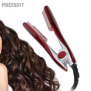 Pisces317 เครื่องดัดผมไฟฟ้าอัตโนมัติ 5 โหมด ปรับได้ น้ําหนักเบา แบบพกพา สีแดง สําหรับผู้หญิง