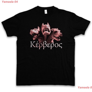 ผ้าฝ้ายคอกลมYameela 04 New Cool Newest Popular Cerberus T-Shirt Dog Hound Of Hades Underworld Heracles Twelve Labours Fa