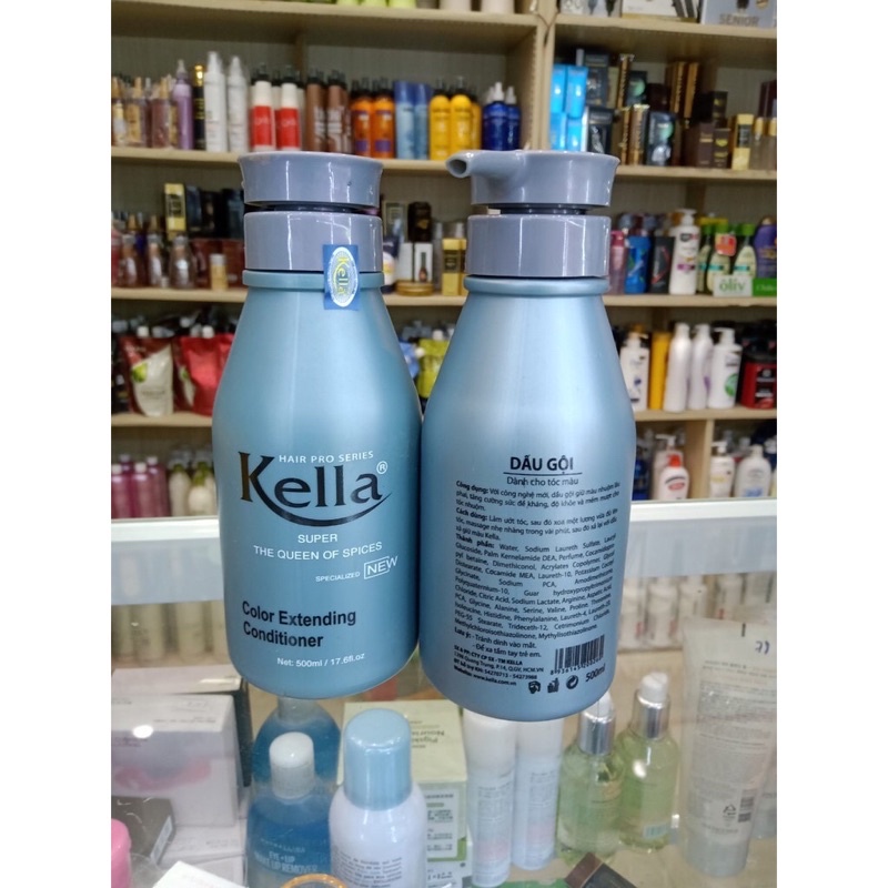 Kella Shampoo, Conditioner Keeps Dyed Hair Color 500มล