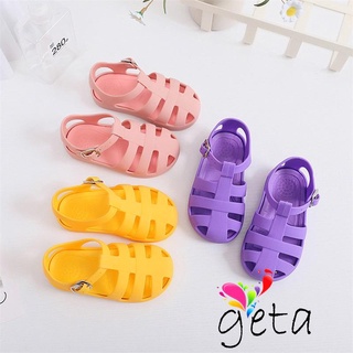 Geta- รองเท้าแตะลําลอง พื้นนิ่ม กันลื่น สีพื้น สําหรับเด็กผู้ชาย และเด็กผู้หญิง