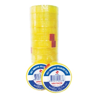 ยูนิเทป เทปใสเซลลูโลส กาวยาง แกนเล็ก แพ็ค 12 ม้วน101346UNITAPE Clear Tape 1/2" 36Y 12 Rolls/Pack UNITAPE Clear Cellulose