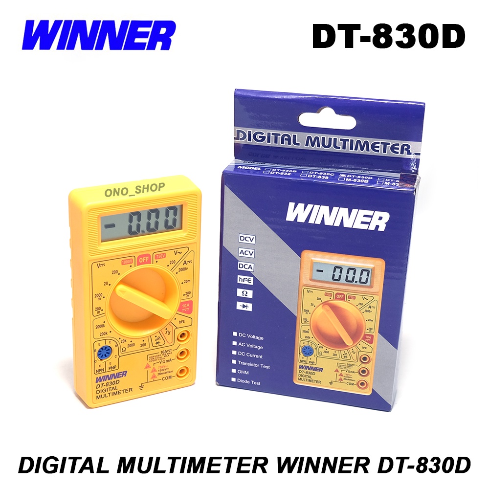 Winner DT-830D มัลติมิเตอร์แบบดิจิตอล - สีเหลือง