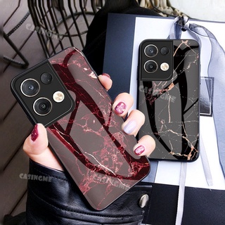 เคสโทรศัพท์มือถือกระจกนิรภัย แบบนิ่ม ลายหินอ่อน กันกระแทก สําหรับ Oppo Reno 8 Pro Reno8 Z 8Reno Pro Lite 5G