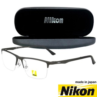 Nikon แว่นตา รุ่น 9011 C-4 น้ำตาล กรอบเซาะร่อง ขาสปริง สแตนเลส สตีล (สำหรับตัดเลนส์) กรอบแว่นตา Eyeglass Made in Japan