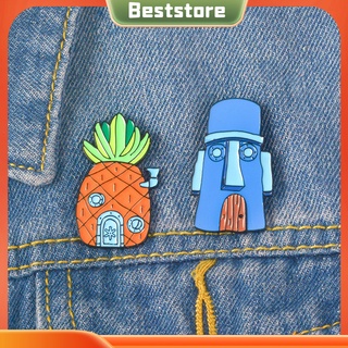 Best_Creative Unisex เข็มกลัดการ์ตูนบ้านสับปะรดสําหรับตกแต่งเสื้อผ้า