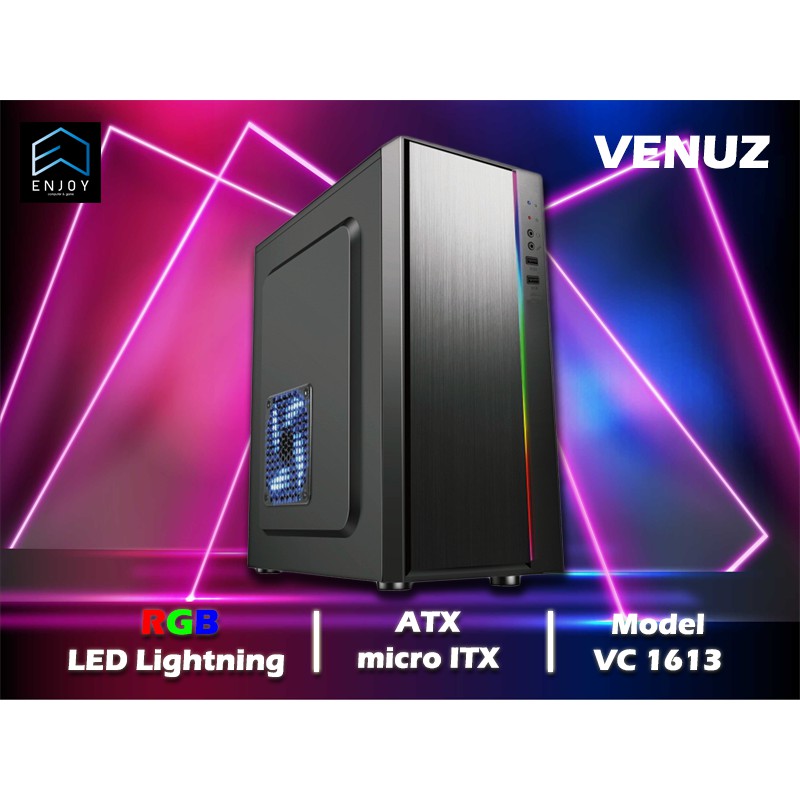CASE COMPUTER (เคสคอมพิวเตอร์) ATX VENUZ VC1613 ไฟ RGB