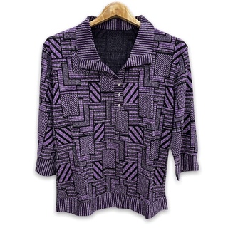 เสื้อผู้ใหญ่คอปก เเชนสามส่วน ผ้าหนังไก่ พร้อมส่ง!