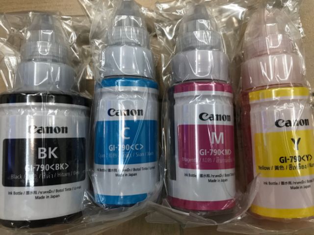 หมึก Canon 4สี หมึกเติมของแท้ 100% GI-790 BK/C/M/Y แบบไม่มีกล่อง