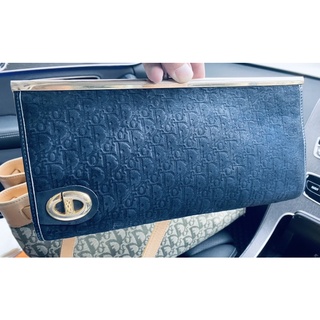 ChristianDior vintage trotter clutch navy