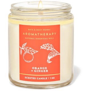 Bath &amp; Body Works Aromatherapy Orange Ginger Single Wick Candle 198 g. ของแท้