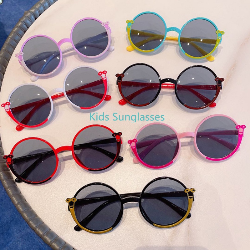 Kids Round Frame Sunglasses with Stylish Uv Protection Adornable Lovely ...
