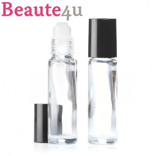 10ML CLEAR GLASS ROLL-ON PERFUME BOTTLE (PLASTIC ROLLER BALL)