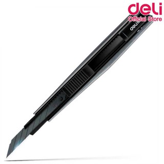 Deli 2037S Cutter มีดคัตเตอร์สีดำ ขนาด 147*20mm ใบมีดเอียง 30 องศา