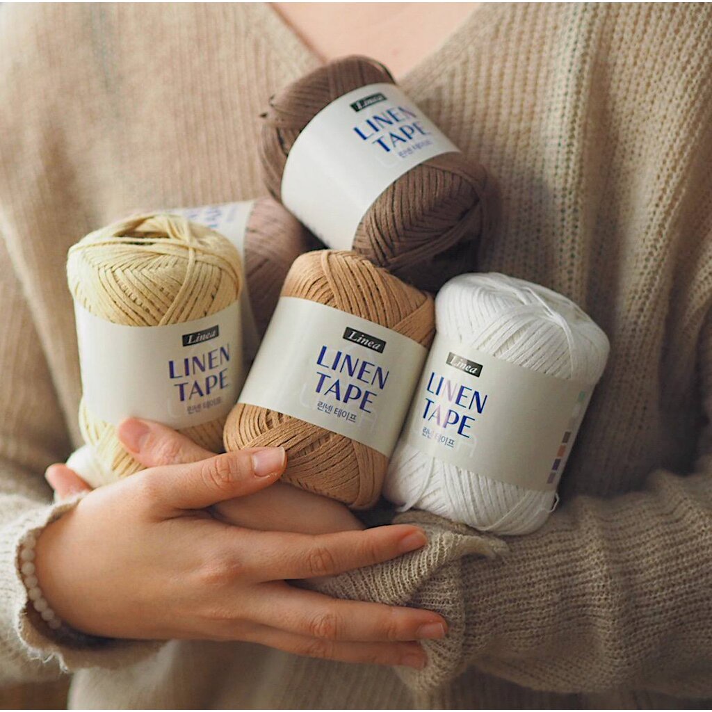 ไหมเทป Linea Linen Tape จากเกาหลี ทำจากลินิน คอตตอน และป่าน เบา นุ่ม เหนียว ยาว 90 เมตร