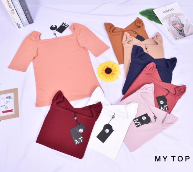 MY​TOP​💋Code: G191 เสื้อยืดแขนศอก แต่งสม๊อกแขน งานสวยน่ารักมากค่ะ - รูปที่ 5