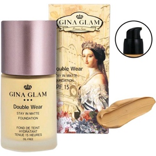 รองพื้น กันน้ำ กันเหงื่อ พร้อมกันแดด GINA GLAM (จีน่า แกลม ) DOUBLE WEAR STAY IN MATTE FOUNDATION SPF15 : G45