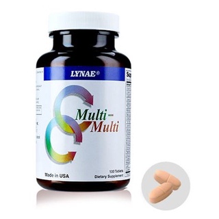 Lynae Multi-Multi 100 เม็ดไลเน่ มัลติวิตามินรวม ป้องกันการขาดวิตามินและเกลือแร่ บำรุงสมองและสายตา