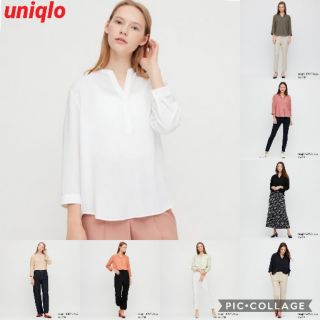 เสื้อเชิ้ต ผ้าเรย่อน แขน 3/4 จาก uniqlo