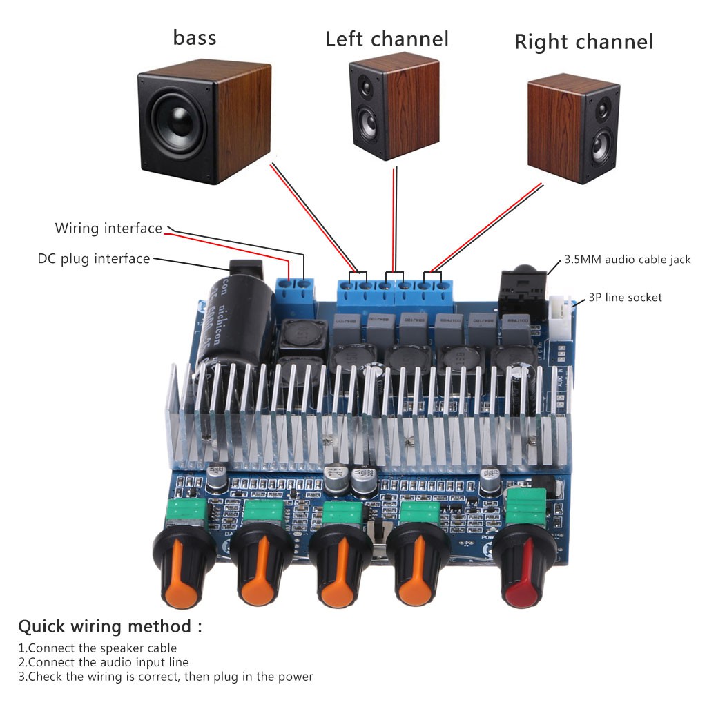 kool 50W+50W+100W Amplifier Board 2.1 High Power HIFI Digital Bass Amplifier koolkool.th