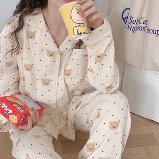 JIPATACHOBSHOP 🧸 ชุดนอนแขนยาว ชุดนอน