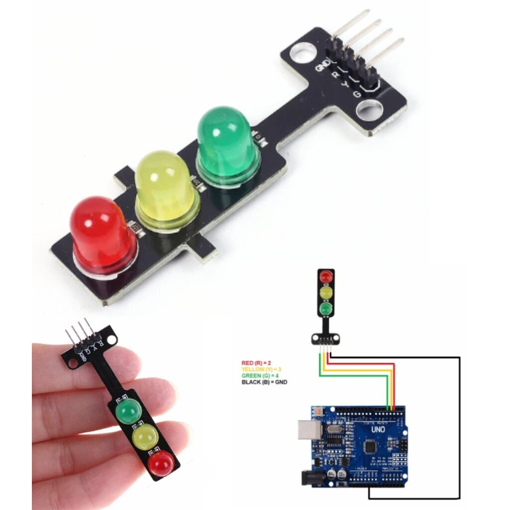 โมดูลไฟจราจร 5V Traffic Light LED Module for Arduino
